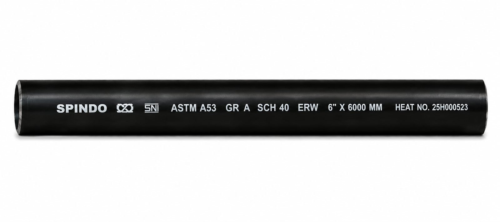 Pipa SPINDO ASTM A53 Gr.A SCH 40 ERW - tampak lurus