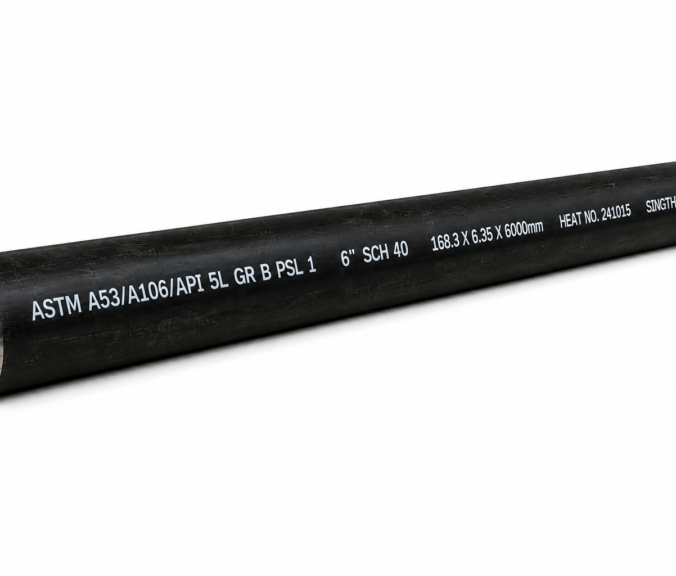 Pipa Seamless ASTM A106/A53 SCH 40 Shengtian Group - tampak depan