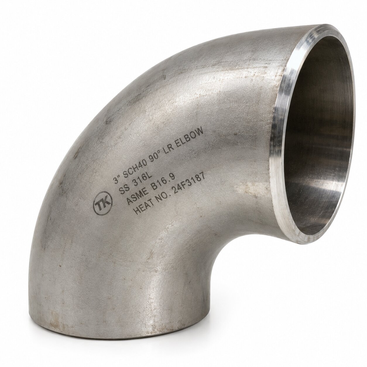 Elbow Butt Weld Stainless Steel 316L 3 inch SCH40 90 derajat LR ASME B16.9
