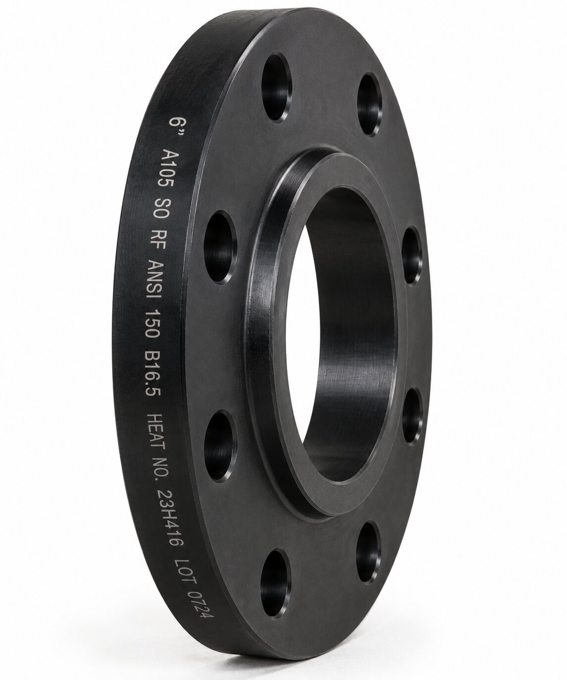 Flange Slip-On RF Carbon Steel A105 6 inch tampak tegak ASME B16.5