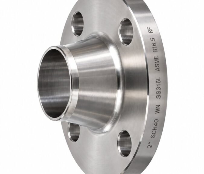 Flange Weld Neck RF Stainless Steel SS316L 2 inch SCH40 tampak sudut ASME B16.5