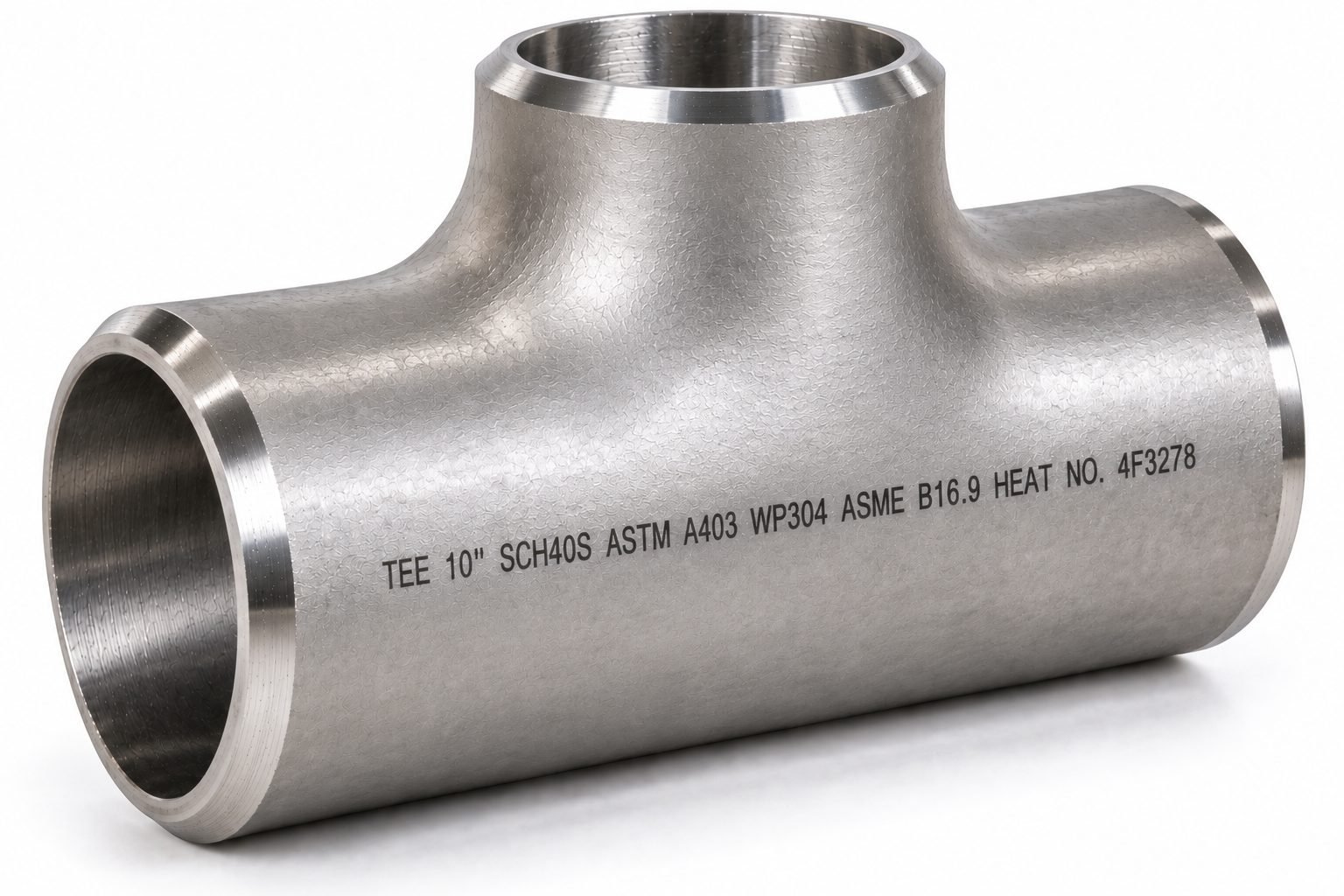 Tee BW SS304 ASTM A403 WP304 - tampak angle